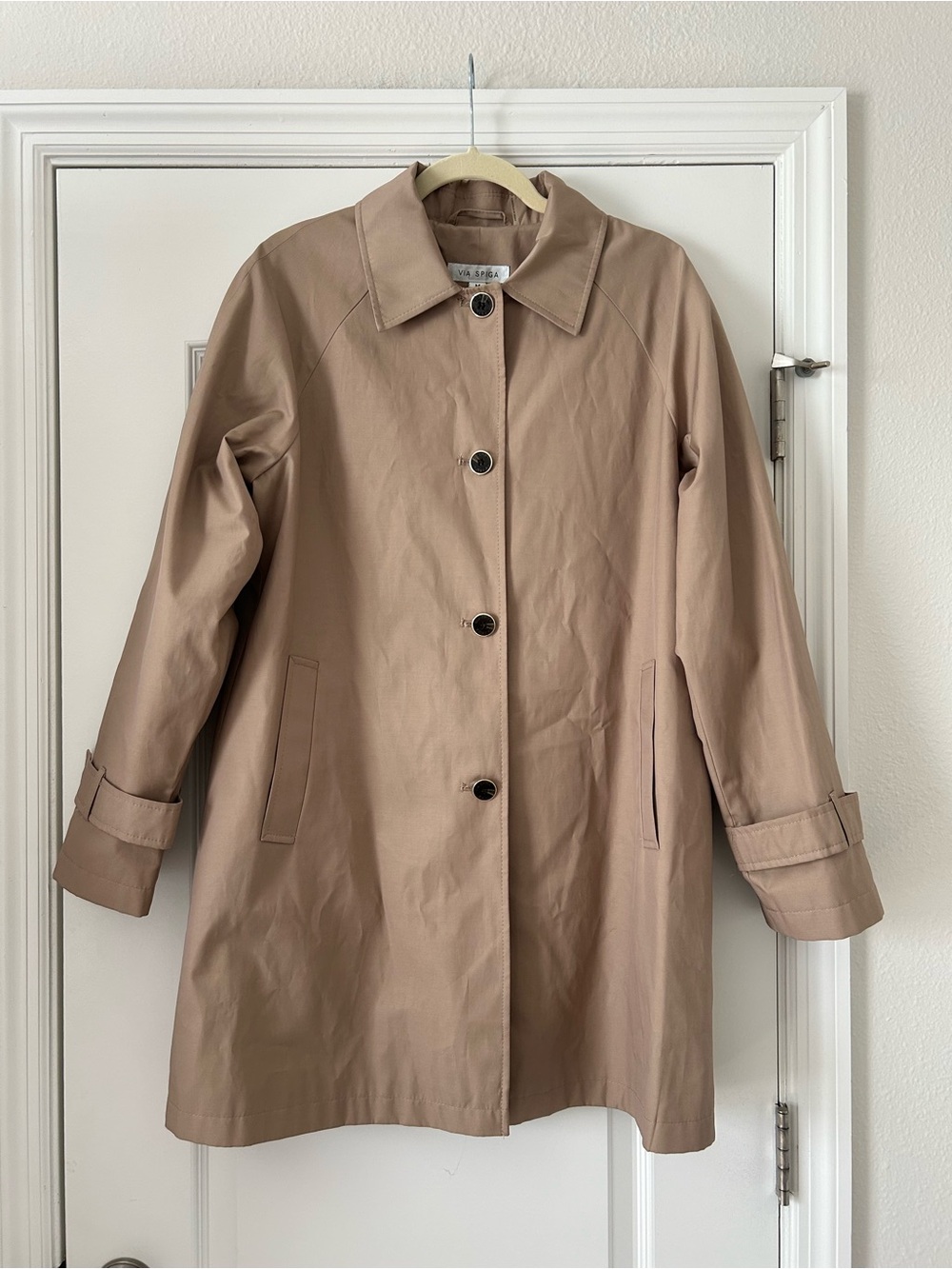 Via Spiga Single Breasted Button Down Classic Trench Coat